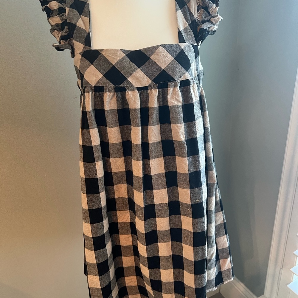 Entro Black and Cream Plaid Dress